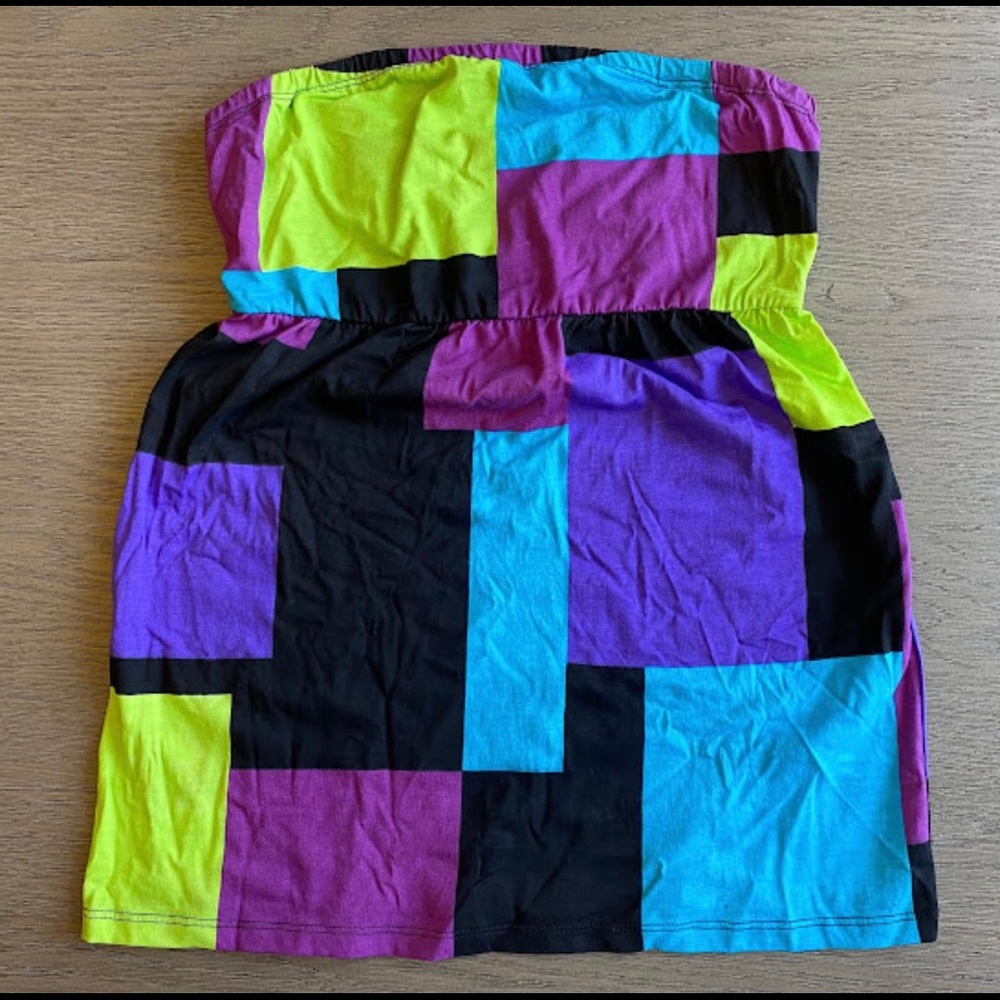NWT Strapless Color Block Top